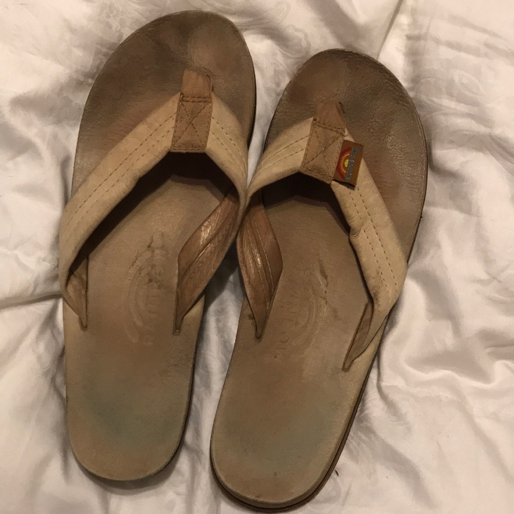 Rainbow flip flops